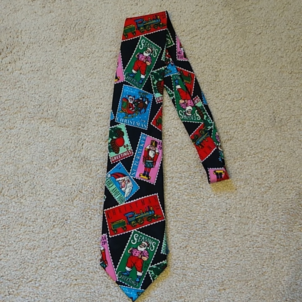 Vintage Christmas Postcard Tie. Addiction. Standard Size.